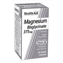 Health Aid Magnesium Bisglycinate 375mg & Vitamin B6, 60tabs
