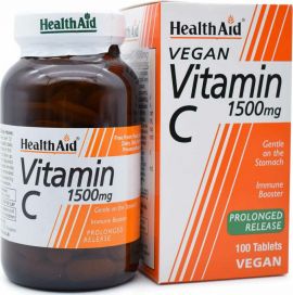 Health Aid Vegan Vitamin C 1500mg with Bioflavonoids Prolonged Release Βιταμίνη C Βραδείας Αποδέσμευσης με Βιοφλαβονοειδή, 100tabs