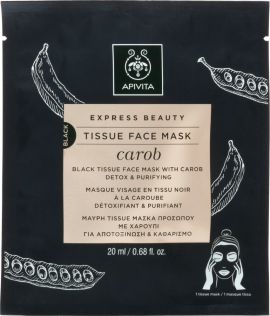 Apivita Express Beauty Black Tissue Face Mask Carob Μάσκα Προσώπου με Χαρούπι 20ml