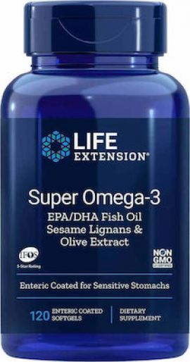 Life Extension Super Omega-3 EPA/DHA with Sesame Lignans & Olive Extract 120 softgels