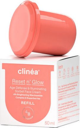 Clinea Reset n’ Glow Refill Sorbet Κρέμα Προσώπου Αντιγήρανσης & Λάμψης 50ml