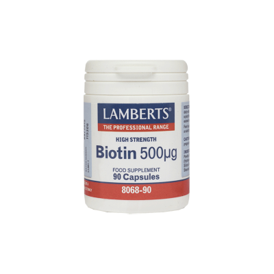 Lamberts Biotin 500mcg Βιοτίνη Βιταμίνες Για Τα Μαλλιά 90 κάψουλες