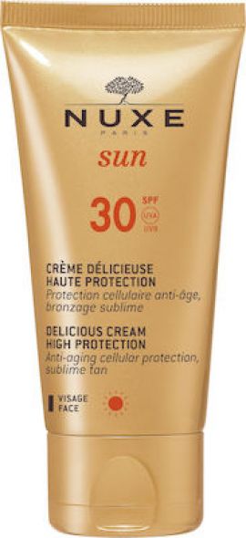 Nuxe Sun Delicious Cream Αντηλιακή Αντιγηραντική Κρέμα Προσώπου Κατά των Καφέ Κηλίδων SPF30, 50ml