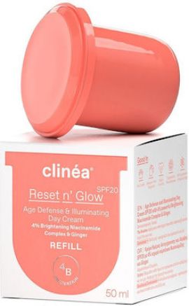 Clinea Reset n’ Glow SPF20 Refill Κρέμα Ημέρας Αντιγήρανσης & Λάμψης 50ml