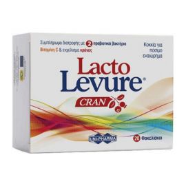 Uni-Pharma Lactolevure Cran 20τμχ - Συμπλήρωμα Διατροφής Με 2 Προβιοτικά Βακτήρια, Βιταμίνη C & Με Εκχύλισμα Κράνας